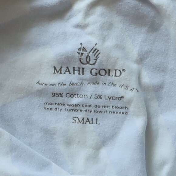 Mahi Gold Addie Dress in Oxford Stripe Regatta size small